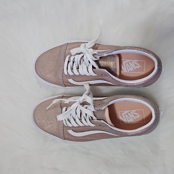 NEW IN BOX VANS OLD SKOOL ROSE GOLD WOMEN 7.5 MENS 6 SKATE SHOE - Picture 2 of 6